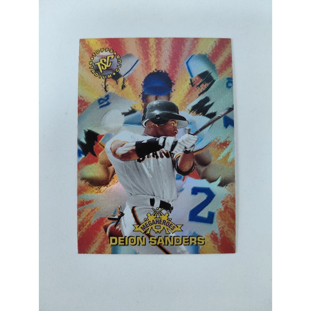 1996 Topps Stadium Club Megaheroes Deion Sanders MH9 San Francisco Giants Card